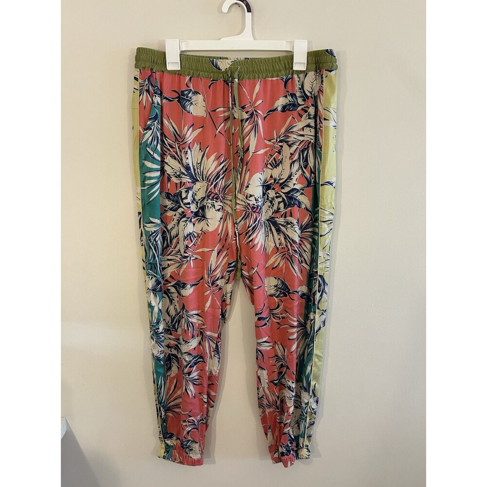 Johnny Was  Floral Silk Zaria Jogger Pants Size Large